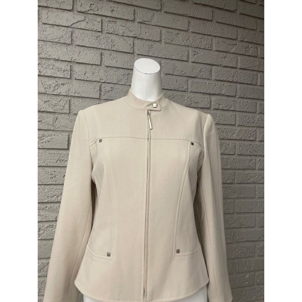 Louben Cream Silver Accent Blazer / Jacket Size 4